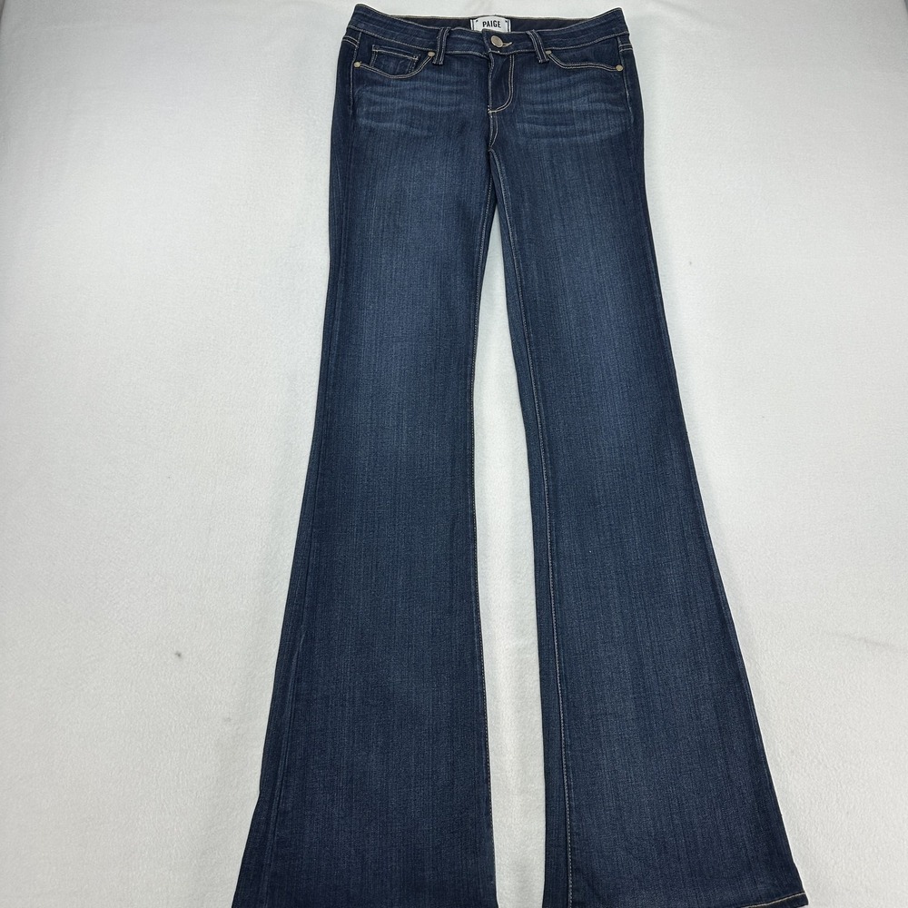 Paige Skyline Boot Jeans Womens 26 Blue Low Rise Bootcut Stretch Denim Med Wash